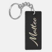Matteo Name whitegold Schlüsselanhänger Anhänger キーホルダー (正面左)