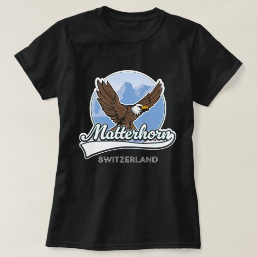 Matterhornスイス旅行ロゴ Tシャツ (デザイン正面)