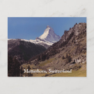 Matterhornブルースカイアルパインフォレストハガキに雪 ポストカード