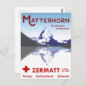 Matterhorn，ツェルマット，スイス， ポストカード (正面/裏面)