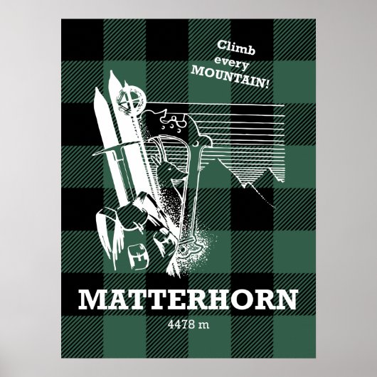 Matterhorn 4478 m Swiss Italy Alps Mountaineering ポスター (正面)