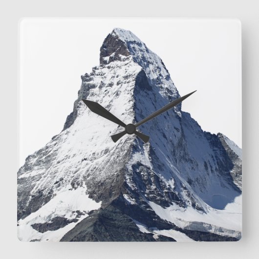 Matterhorn, Hausberg in den Schweizer Alpen スクエア壁時計 (正面)