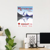 Matterhorn, Zermatt，スイス，スキーポスター ポスター (ホームオフィス)