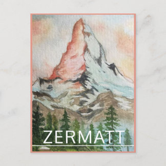 Matterhorn Zermatt Switzertトラベルポストカード シーズンポストカード