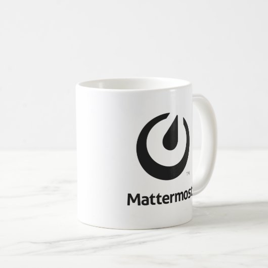 Mattermostのロゴのマグ コーヒーマグカップ (正面右)