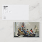 Matth著刻まれるクジラを攻撃する船のボート 名刺 (正面/裏面)