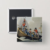 Matth著刻まれるクジラを攻撃する船のボート 缶バッジ (正面&裏面)