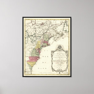 Matthaus Lotter (1776年)著アメリカの植民地地図 キャンバスプリント