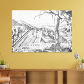 Matthäus Merian: Heidelberg - Hortus Palatinus キャンバスプリント (インサイチュ (リビング))