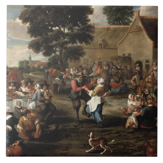 Mattheus van Helmont – 農夫の饗宴 タイル (正面)