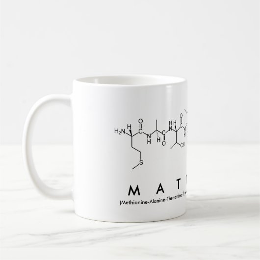 Matthewのペプチッド名前のマグ コーヒーマグカップ (左)
