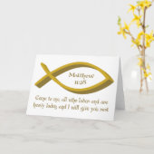 Matthewの11:28 カード (黄色い花)