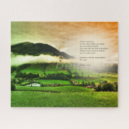 Matthewの17:20移動山の聖書の詩の日没 ジグソーパズル