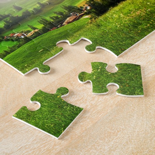 Matthewの17:20移動山の聖書の詩の日没 ジグソーパズル (側面)