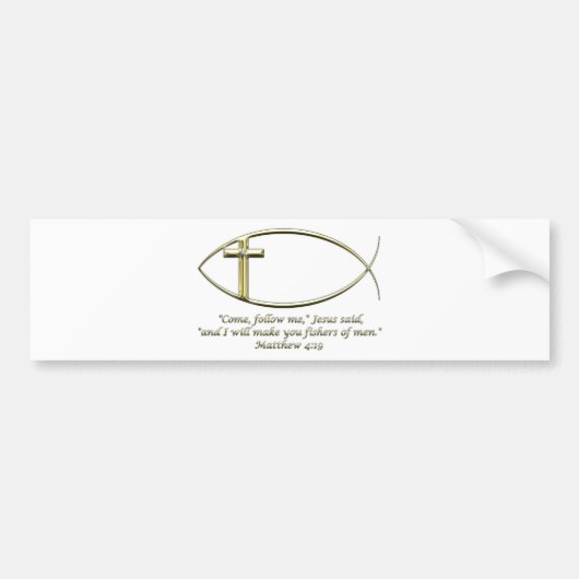 Matthewの4:19 バンパーステッカー (正面)