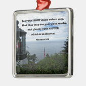 Matthewの5:16は人の前にあなたの軽い輝やきを可能にしました。 メタルオーナメント (左)