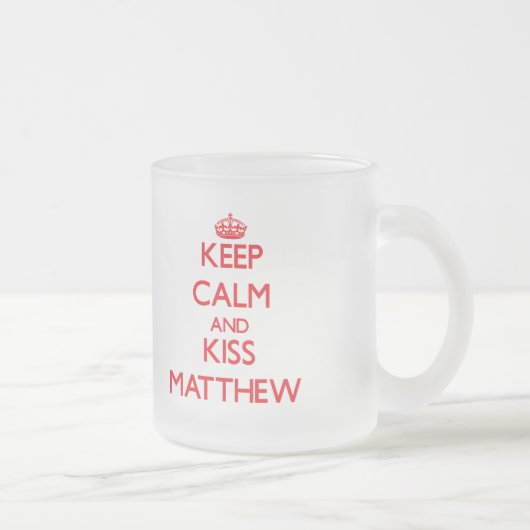 Matthew穏やか、キス保って下さい フロストグラスマグカップ (右)