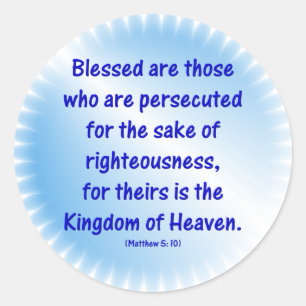 Matthew5: 10 - BLESSED人WHOあります…です ラウンドシール