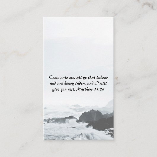 Matthew 11:28海赤日QRコード 名刺 (正面)