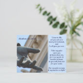 Matthew 11 28 30聖なる書物、 経典メモリカード ポストカード (スタンド正面)