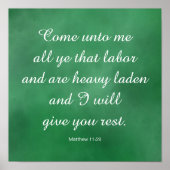 Matthew 11:28 Bible Verse for Comfort & Strength ポスター (正面)