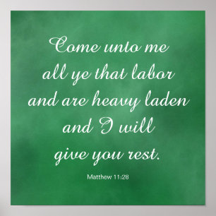 Matthew 11:28 Bible Verse for Comfort & Strength ポスター