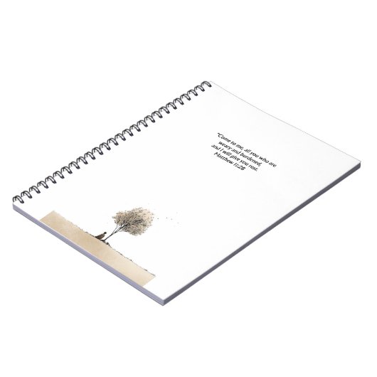 Matthew 11:28 Christian Journal Scripture Notebook ノートブック (左側)