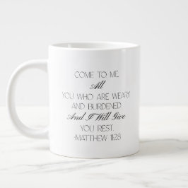 Matthew 11:28 Hope Bible Verse Mug  ジャンボコーヒーマグカップ