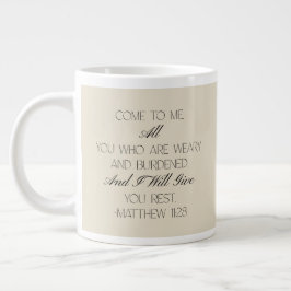 Matthew 11:28 Hope Bible Verse Mug  ジャンボコーヒーマグカップ
