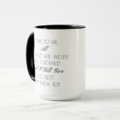 Matthew 11:28 Hope Bible Verse Mug  マグカップ (正面左)