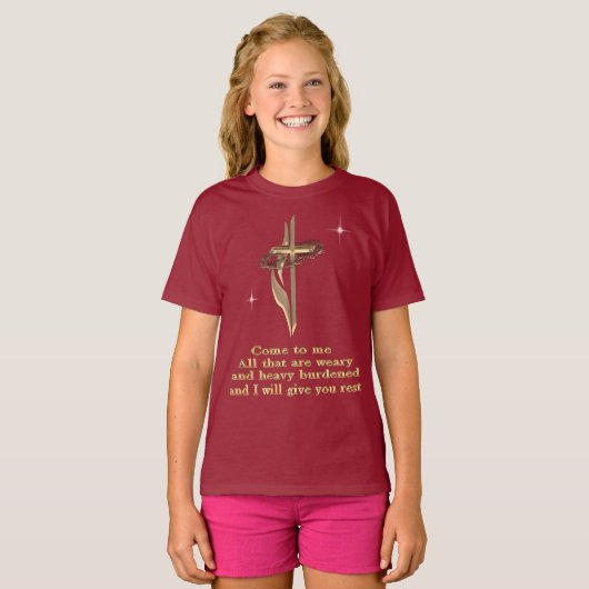 Matthew 11:28 Tシャツ (正面フル)