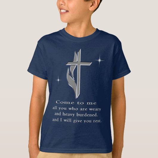 Matthew 11:28 Tシャツ (正面)
