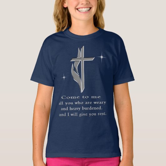 Matthew 11:28 Tシャツ (正面)