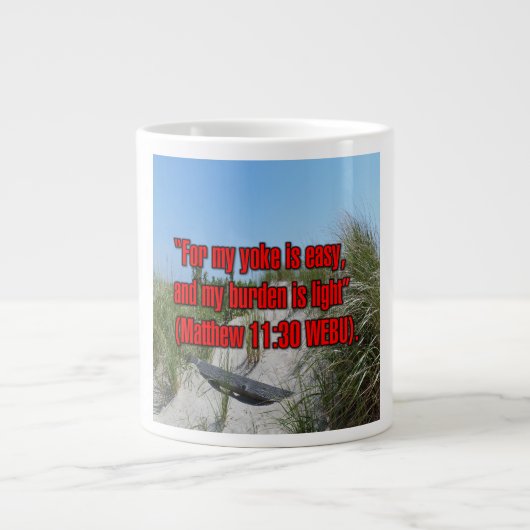 Matthew 11:30 WEBU Mug ジャンボコーヒーマグカップ (正面)