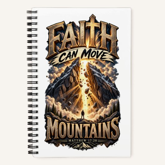 MATTHEW 17:20 Faith Can Move Mountains Notebook ノートブック (正面)