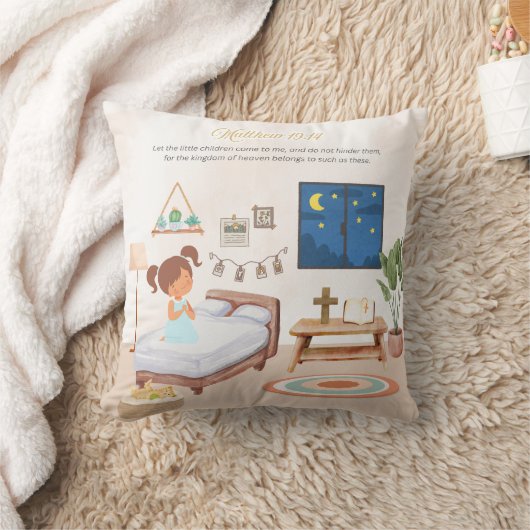 Matthew 19:14 Throw Pillow クッション (ブランケット)