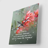 Matthew 19:26 GODを使えば、すべてのことが可能 スクエア壁時計 (傾斜)