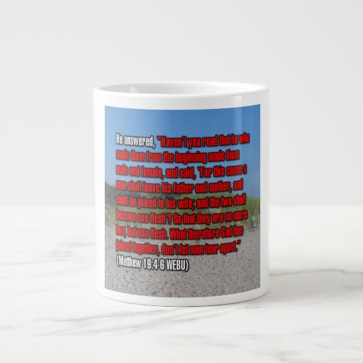 Matthew 19:4-6 WEBU Mug ジャンボコーヒーマグカップ (正面)