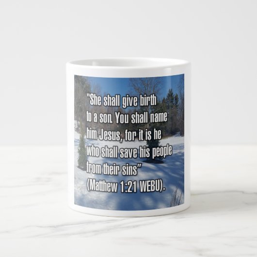 Matthew 1:21 WEBU Mug ジャンボコーヒーマグカップ (正面)
