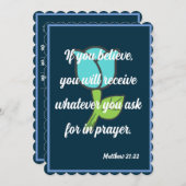 Matthew 21:22もしカー信じドを受け取る シーズンカード (正面/裏面)