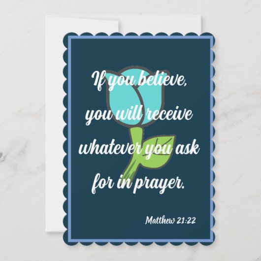 Matthew 21:22もしカー信じドを受け取る シーズンカード (正面)