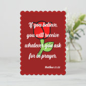 Matthew 21:22もしカー信じドを受け取る シーズンカード (スタンド正面)