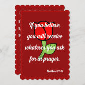 Matthew 21:22もしカー信じドを受け取る シーズンカード (正面/裏面)