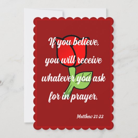 Matthew 21:22もしカー信じドを受け取る シーズンカード (正面)