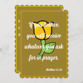 Matthew 21:22もしカー信じドを受け取る シーズンカード (正面/裏面)