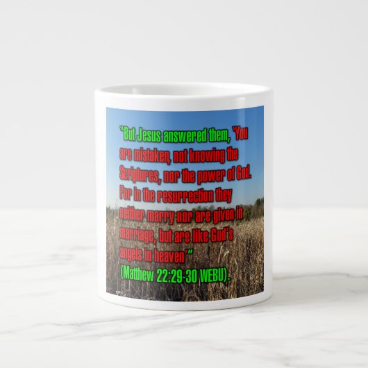 Matthew 22:29-30 WEBU Mug ジャンボコーヒーマグカップ (正面)