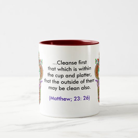 Matthew; 23の26コーヒー・マグ ツートーンマグカップ (中央)