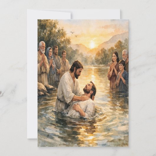 Matthew 28:19 Baptism Customizable Greeting Card シーズンカード (正面)