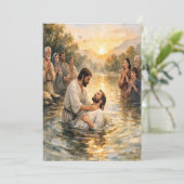 Matthew 28:19 Baptism Customizable Greeting Card シーズンカード (スタンド正面)