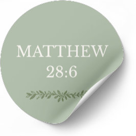 Matthew 28:6 – He Is Risen Easter Sticker ラウンドシール